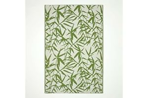 HOMESCAPES Tapis d’extérieur Bambou Vert Zena, Tapis de Jardin 120 x 180 cm, Tapis de Sol extérieur et intérieur