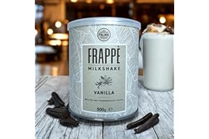 PALMA HOT CHOCOLATE PALMA Vanilla Frappe Milkshake | No Gluten, No GMO, No Palm Oil, No Hydrogenated Fat | Perfect for Frappe, Milkshake and Smoothie | Made in Italy | 500g (25 Servings)