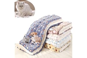 HAGUAN Cozy Calming Cat Blanket, Dog/Cat Self Heating Pet Pad,No Electricity Heated Cat Bed, Washable Ultra Soft Dog/Cat Bed Mat, Cat Blankets for Indoor Cats, Pet Pad for Fit Most Pets (B,61 * 41cm)