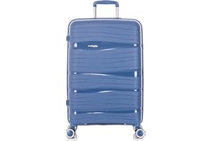 DK Luggage 28” Large Hard Shell PP Suitcase 4 Wheel Spinner Luggage PP801 Blue