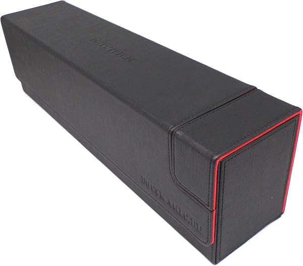 docsmagic.de Premium Magnetic Tray Long Box Black/Red Large - Card Deck Storage - Kartenbox Aufbewahrung Transport Schwarz/Rot - 1