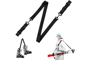 L&W Luck Portasci a Spalla,Regolabile Cinghie Portasci Sci per Il Trasporto di Accessori da Sci per Adulti Ragazzi attività all'Aperto Invernali