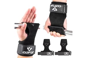 AURIVEE Leather Lifting Straps Specially Designed for Heavy Weights, Lifting Straps for Bodybuilding, Weightlifting, Strength Training & Fitness, Professional Lifting Straps Strength Training