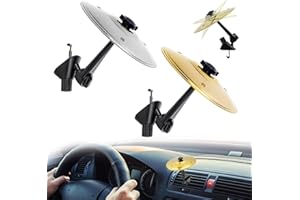 Evadollina Mini Cymbal, 2 Stück Goldene Mini Drums Auto, Schlagzeug, Auto Zubehör Lustig, Car Crash Cymbal (Gold und Silber)