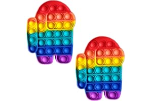 BUYVERSE Lote de 2 Juguetes Fidget para estallar Burbujas de Silicona, Tipo sensorial, antiestrés, Multicolor, Modelos Astronauta
