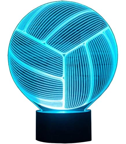 SUPERHONGJIHAO Lampada notturna per bambini, lampada LED 3D da gioco a pallavolo con telecomando, 16 cambi di colore, regalo di Natale/compleanno per bambini