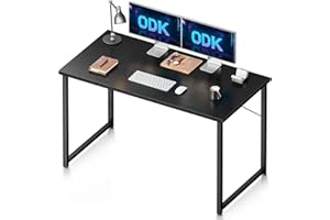ODK Scrivania, Piccola Scrivania, Scrivania per Computer, Scrivania per Ufficio, Scrivania Moderna e Semplice per l'ufficio di Casa (Nera, 120 x 48 cm)