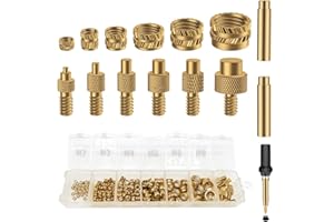 WONUANTE 138 Pezzi Inserti Filettati A Caldo, M2 M3 M4 M5 M6 M8 Dadi Filettati In Ottone, Inserti Filettati Per Plastica Stampa 3d, In Ottone Zigrinato, Inserti Filettati Femmina Per Riscaldamento Dadi