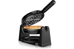 Arendo - Belgiskt våffeljärn, 1 000 W, automatisk våffeljärn, non-stick-beläggning, termostat, överhettningsskydd, BPA-fri