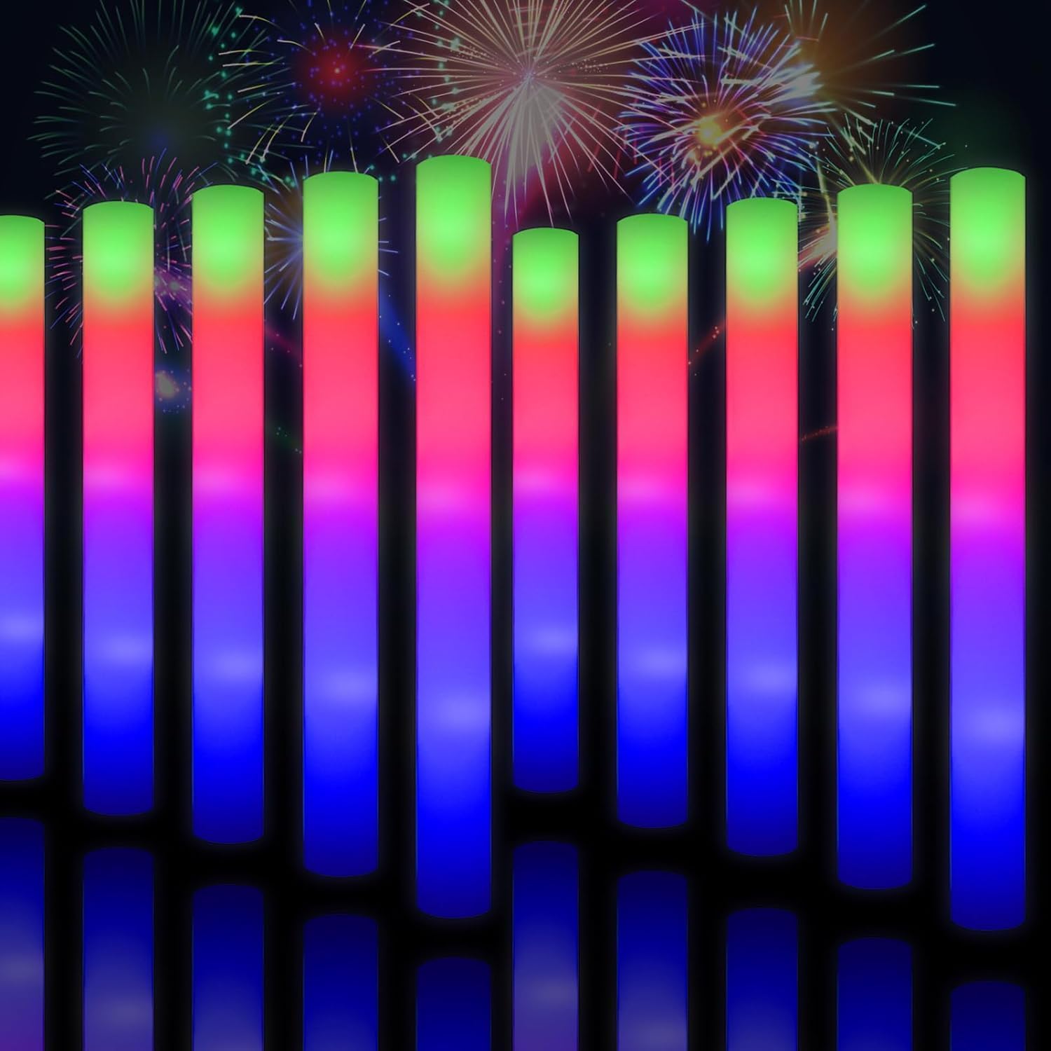 YYYuYong 58 Unidades Palos Led, Navidad Palos led para Bodas, Barras Luminosas, Sticks Luminosos para Fiestas, Palos de Espuma Luminosos con led Multicolor