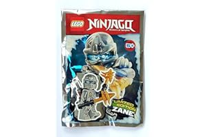 LEGO Ninjago: Minifigur Titanium Zane (silberner Ninja) mit Schulterrüstung, zwei Katanas (Schwerter) und Saigabeln NEUHEIT 2015