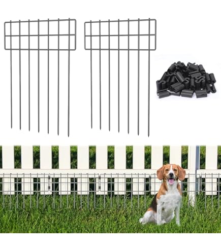 HAITRAL Tier-Absperrzaun 10-tlg. - Metallzaun 43cm Hoch, 3,3m Gesamtlänge