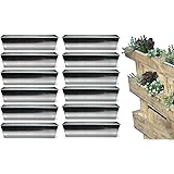 Bada Bing 12er Set Pflanzschale für Palette Verzinktes Metall Blumenkasten Zink Einsatz für Europalette Pflanzschale Pflanzto