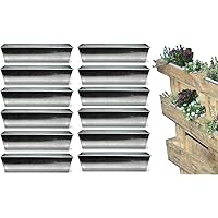 Bada Bing 12er Set Pflanzschale für Palette Verzinktes Metall Blumenkasten Zink Einsatz für Europalette Pflanzschale…