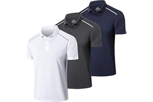 ZENGVEE 3 Pack Polo Shirts for Men Adult UK Golf Polo Shirts Multipack Breathable Work T Shirts Summer Outdoor Sports Tops