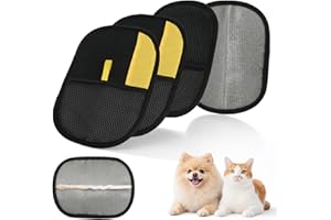 AYSYR Pet Hair Removal Glove Set - 4 PCS Electrostatic Pet Hair Remover Glove Reusable,Grooming Gloves for Cats & Dogs,Dog Cleaning Gloves for Deshedding,Bathing,Sofa,Carpet,Clothes,Cleaning