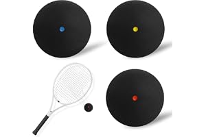 Azoisuwr 3PCS Squash Balls- Single Blue/Yellow/Red Dot Squash Ball,Durable & High Bounce, for All Skill Levels Player Competi