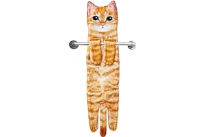 AGRIMONY Regali Divertenti Gatto Asciugamani, Natale Decorazioni Asciugamano Cucina Bagno, Gadget Utili Originali, Idee Regalo Oggetti per La Casa Nuova, Regalo Compleanno per Donna Mamma Amanti dei Gatti