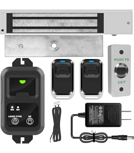 HFeng Kit Système Contrôle d'accès RFID Set Contrôleur d'accès Serrure Magnétique électrique 180KG / 350lbs Alimentation 10pcs cartes porte-clés RFID pour système de sécurité de porte