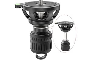 EVUMO Adaptateur Universel pour Trepied 75mm, Stabilisateur Magnétique Demi-Boule - Tête Plate Métallique avec Vis 3/8 Pouce pour Tête Fluide, TêTe à Boule Vidéo, Capacité De Charge 20 Kg