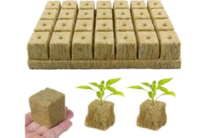 MXJFYY Rock Wool Cubes, 28Pcs Rock Wool Planting, 40 * 40 * 40 mm Rockwool Starter Plugs, Growing Soilless Cultivation Compress Base for Plants Starting, Root Cuttings, Plant Propagation