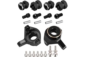 INJORA RC nudillo de dirección y el Kit de extensión Hexagonal Negro para Axial Scx24 Actualizaciones AXI90081 Actualizaciones Piezas 1/24 RC Crawler Accesorios de Coches