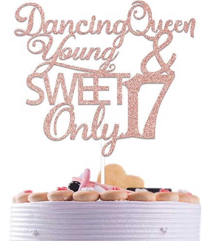 Décoration Gâteau « Dancing Girl 17 » Paillettes Or Rose – Pour Anniversaire, Fête – Non Comestible - 6