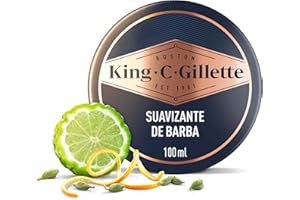 King C. Gillette Bálsamo Barba Hombre con Manteca de Cacao, Aceite de Argán y Manteca de Karité, Suavizante De Barba Ligero Acondicionador Profundo, 100 ml