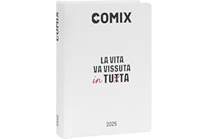 COMIX - Diario Mini Giornaliero 16 Mesi, Diario Scuola 2024-2025 per Ragazzi e Ragazze, con Copertina Rigida, Ideale per la Scuola Superiore, 11x15.3h cm, Bianco