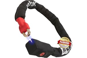 Seatylock Viking Chain Bike Lock with Key - Patented Bike Locks High Security Heavy Duty Anti Theft Sold Secure Silver - Ultra Bicycle Lock with Maximum Security - Tough Bike Chain Lock (90 CM)