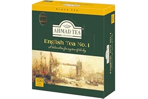 Ahmad Tea - English Tea nr 1 - mieszanka czarnej herbaty z bergamotką - pojedynczo zapakowane, zapieczętowane aromaty torebki herbaty z 2 g herbaty na porcję - 100 sztuk
