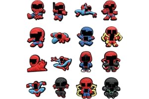 wopin 16 Pcs Spider-Man PVC Shoe Charms Cute PVC Shoe Charms for Clog Shoes Decorations Wristband Bracelet Party Favors for Shoe and Bands Party Gifts Decoration (No repetitivo)