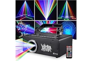 Eyeshot DJ Lights, Stage Party Light 3D RGB Animation with Beam Scan Effect, Auto, Music Sound, Remote & DMX Control for Party Disco Lights Wedding Club Stage and DJ Lighting