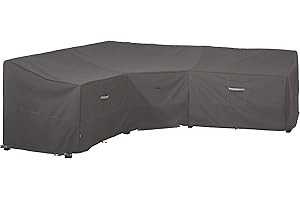 Classic Accessories Ravenna Garden V-förmige Abdeckung für sektionales Sofa, Dark Taupe/Mushroom/Espresso (254cm, V-förmig)