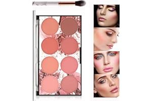 ALELYER 8 Couleurs Maquillage Fard à Joues Palette,Matte Shimmer Powder Blush Palette,Fard à Joues Professionnel pour le Maquillage du Visage, Palette de Fard à Joues Contour et Surbrillance
