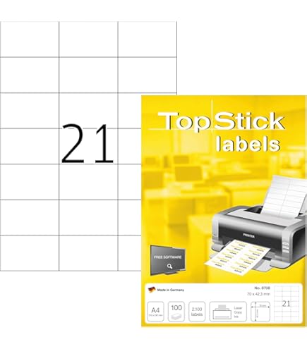 210 Etichette Adesive 70x42mm - Per Stampanti Inkjet E Laser - 10 Fogli A4 - Foto 13