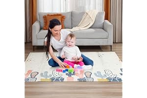 Baby Vivo Premium Wende-Spielteppich Kaktus | Kinderspielteppich Spielmatte Spieleteppich Krabbelmatte Babyteppich | 1 cm Dicker XPE Kinderteppich XXL 200 x 180 cm