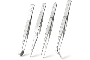 Beaditive Professional Precisionspincettset i rostfritt stål – hantverkspincetter för smycken och nagelkonst – 4 delar smycke