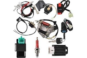 Trkimal elettrico completo Statore bobina CDI cablaggio interruttore blocco interruttore accensione solenoide relè candela per 4 tempi ATV 50cc 70cc 110cc 125cc Pit Quad Dirt Bike Go Kart