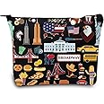 LEVLO USA Travel Cosmetic Bag New York Souvenir Gift I Love Newyork Zipper Pouch Bag America Flag Merch, LOVE NEWYORK Black, Cosmetic Bag