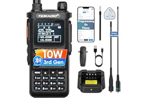 (3rd Gen) TIDRADIO TD-H8 Ham Radio,10W Walkie Talkies, Bluetooth APP Programming, Airband Two Way Radio Handheld Transceiver 2500mAh Batteries, Amateur Radio Long Range for Adults-Black,1Pack