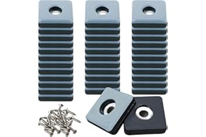 TXERFOLG 36Pièces Patins en Téflon à Visser Ø 25mm Patins de Meubles Carré avec 36 vis en Acier Inoxydable PTFE Patins Glisseurs pour Meubles pour Protection Efficace de Vos Meubles, chaises, sols