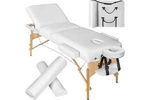 3-zons Massagebänksset Somwang med 7,5 cm stoppning, hjul och träram - Hoppfällbar Massagebänk med tjock klädsel - Stadig träram med plastbelagda stålkablar