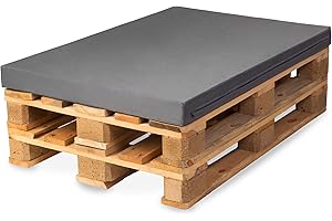 ‎TEXDEKO TexDeko® BEZUG (ohne Füllung) für Palettenkissen 120x80x10 cm wasserabweisend waschbar In- & Outdoor Made in EU (Grau)