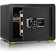COSTWAY Security Safe, Fireproof Electronic Safety Cabinet with Digital Keypad, Emergency Key, Anti-peeping Code and Alarmed System, Steel Home Office Lock Box for Money, Jewelry, Documents, Passports