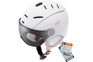meteor Casque de Ski avec Visière Intégrée - pour Hommes Femmes et Jeunesse - Helmet Snowboard Professionnel de Sports de Neige