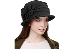 Wantonfy Berretto da Donna in Lana Elegante Beanie Hat Secchio Feltro Cappello Benna Cloche Berretto