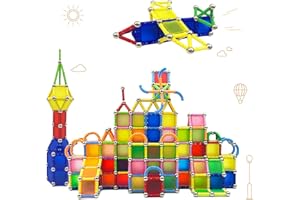 morkka Montessori zestaw 232 puzzli, magnetyczne klocki, zabawka, zestaw do budowania, zabawka edukacyjna dla dzieci, do zabawy, układania, z magnetycznymi cegłami i pałeczkami