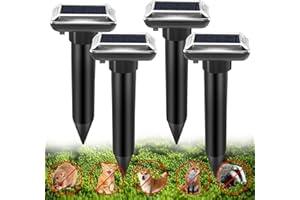 WUGEIN Solar Maulwurfschreck, Maulwurf Vertreiber Wühlmausschreck, Ultraschall Tierabwehrgerät für Maulwurf Gopher Schlangen Wühlmaus und andere Schädlinge(4 Pack)