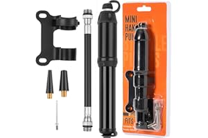 BSWL – Mini Bike Pump for All Bikes – Portable Bicycle Pump – Football Pump with Needle – Super Fast Inflation with Valves & Needle – Lightweight Air Pump for Inflatables – With Frame Mount